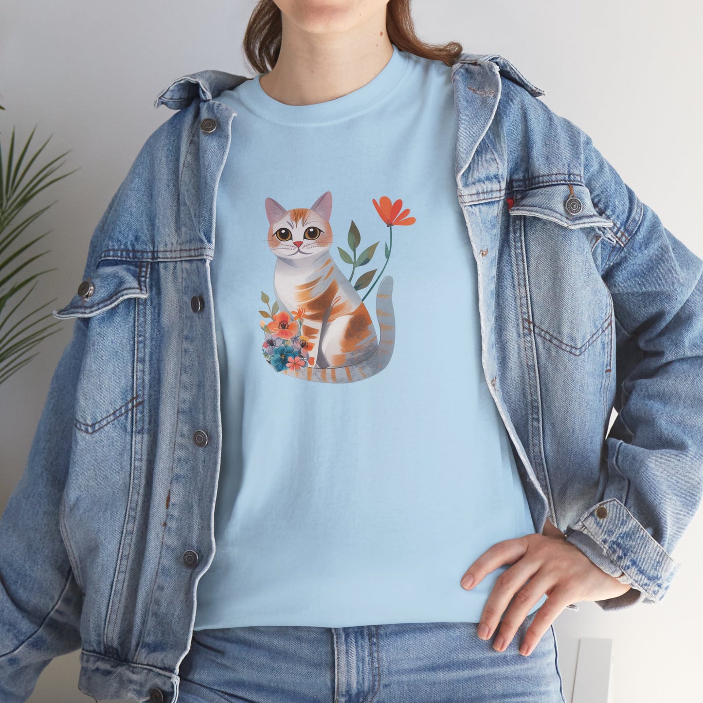 Cat With Flowers Cat T-shirt | Cat T-shirt | T-shirt | Furry Novation