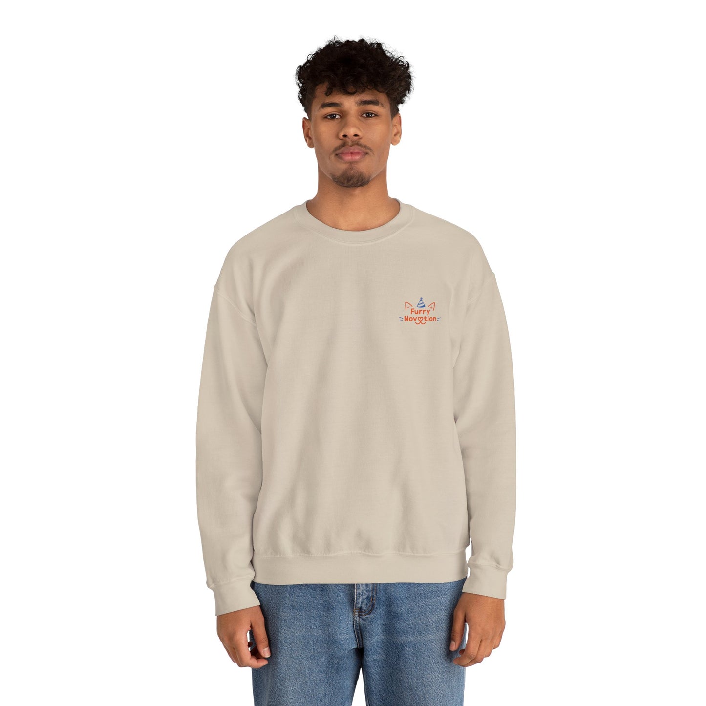 FurryNovation Brand Crewneck Sweatshirt-Sand