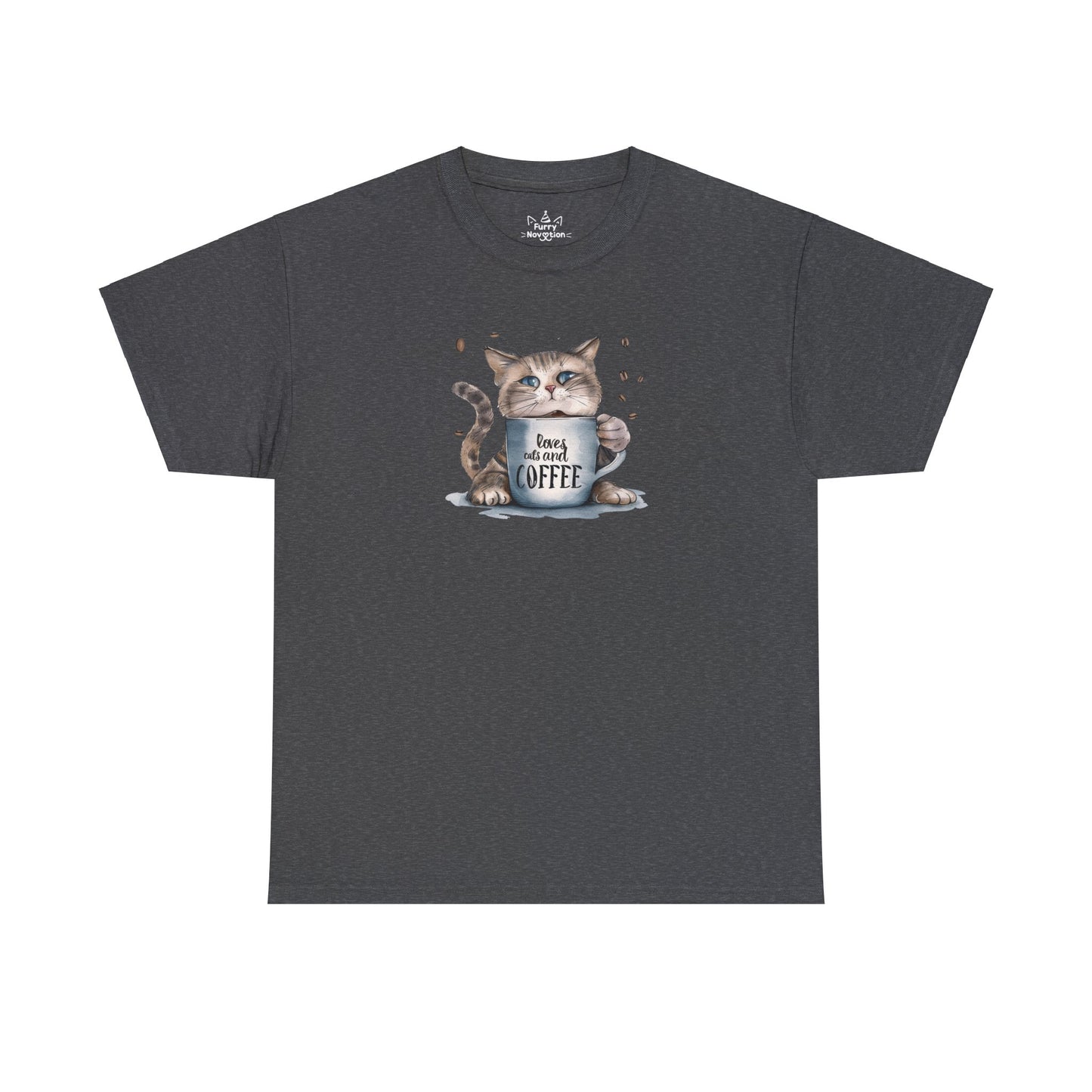 Cat & Coffee Cat T-shirt | Cat T-shirt | T-shirt | Furry Novation