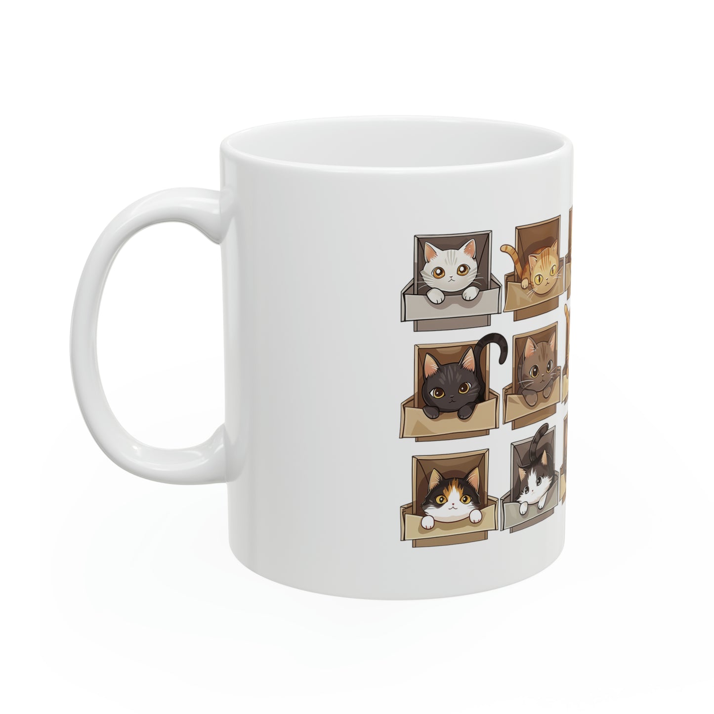 Cat in Boxes Ceramic Mug | Cat Mug | Mug | Furry Novation