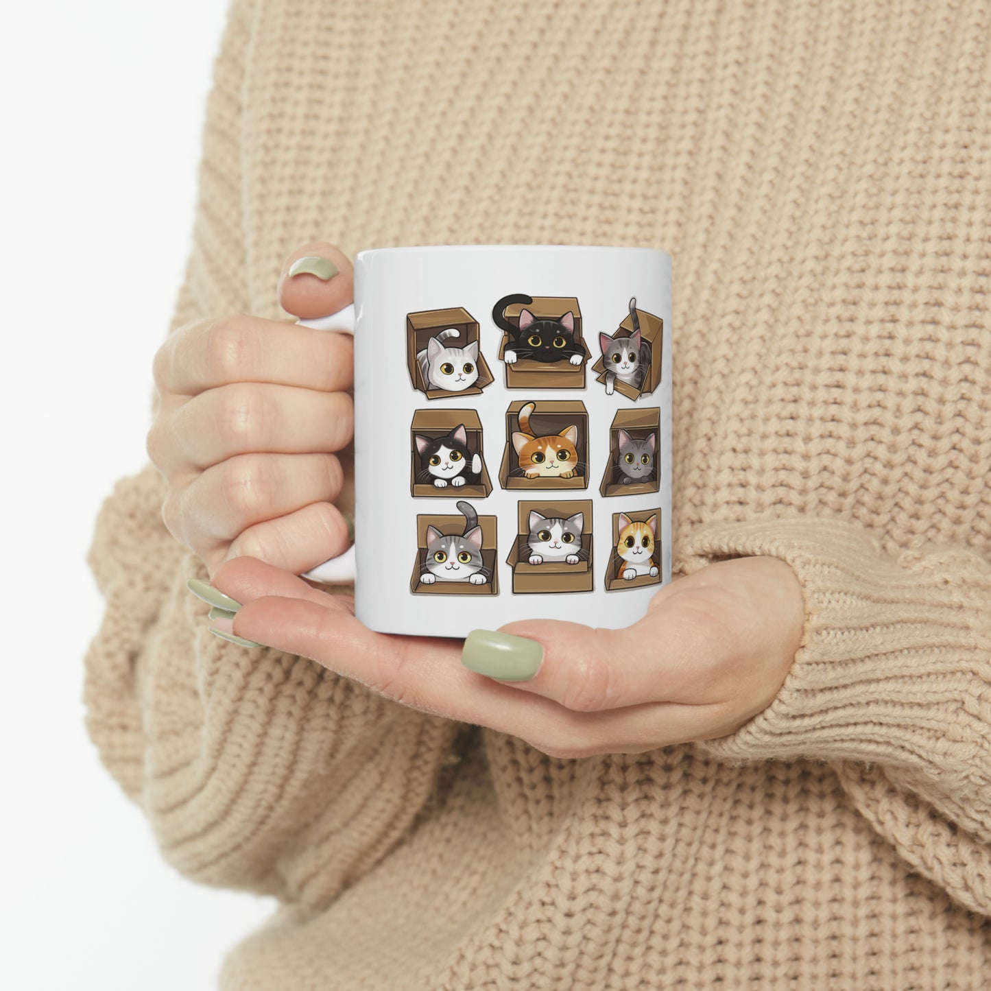 Cat in Boxes Ceramic Mug | Cat Mug | Mug | Furry Novation