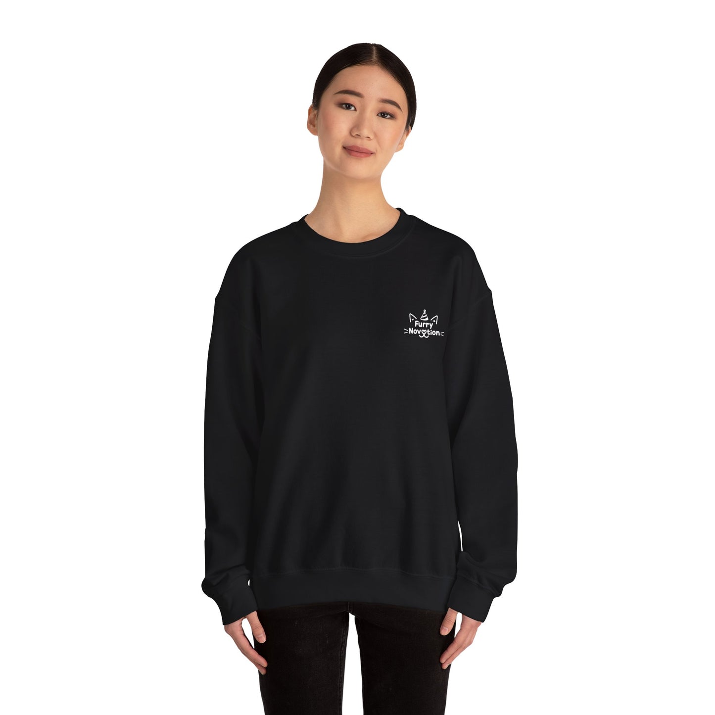 FurryNovation Brand Crewneck Sweatshirt-Black