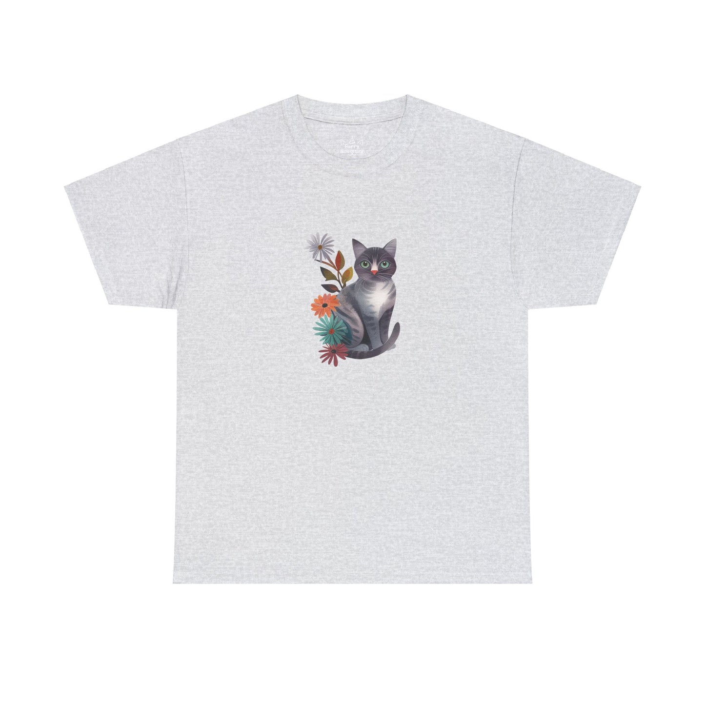 Cat With Flowers Cat T-shirt | Cat T-shirt | T-shirt | Furry Novation