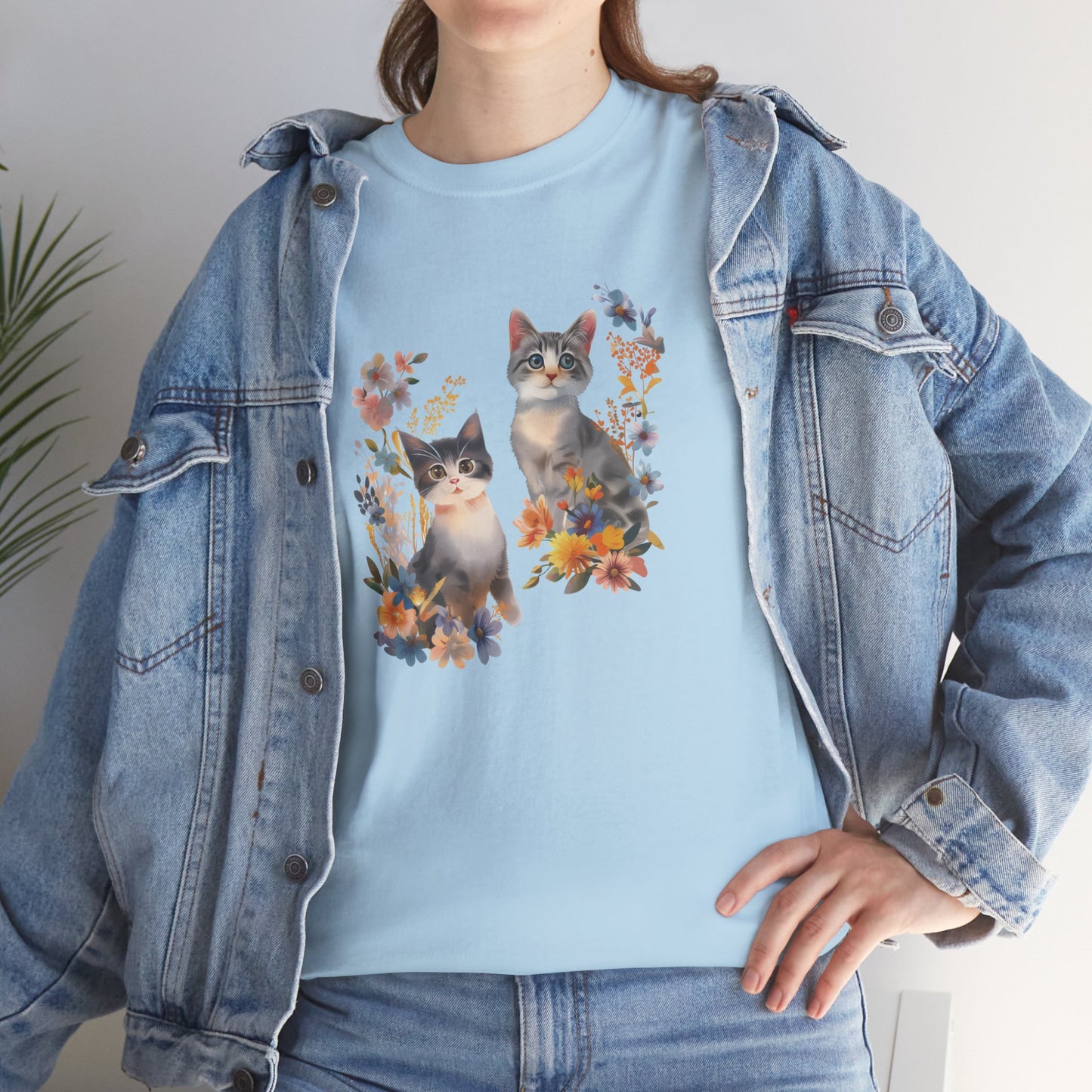 Cat With Flowers Cat T-shirt | Cat T-shirt | T-shirt | Furry Novation