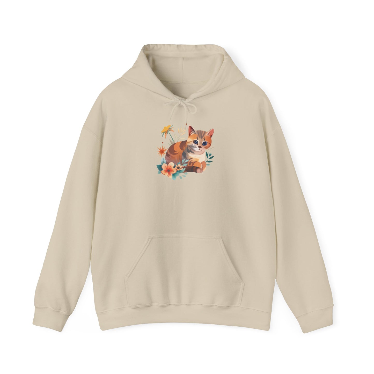 Flower With Cat Hoodie | Cat Hoodie | Hoodie | Furry Novation