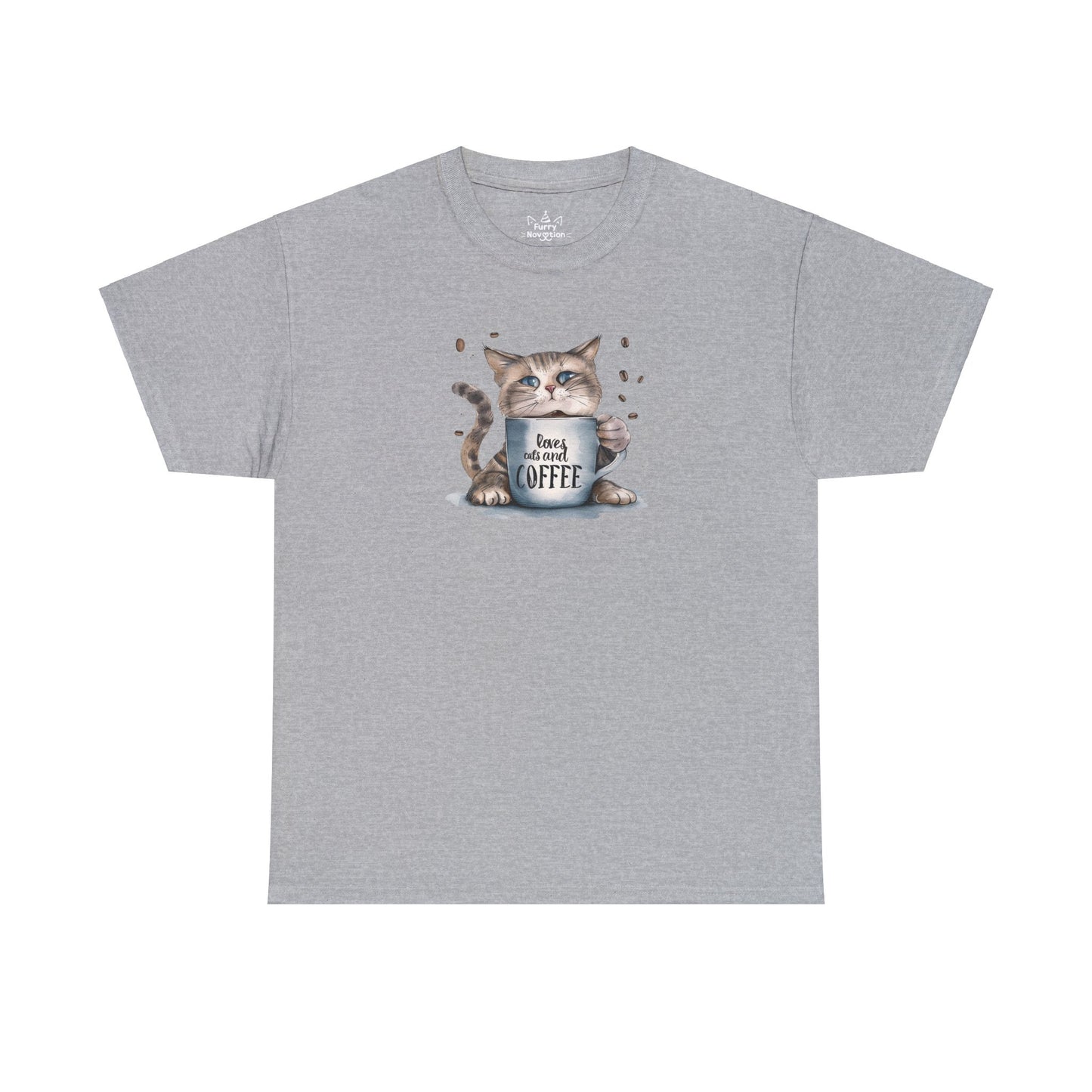 Cat & Coffee Cat T-shirt | Cat T-shirt | T-shirt | Furry Novation