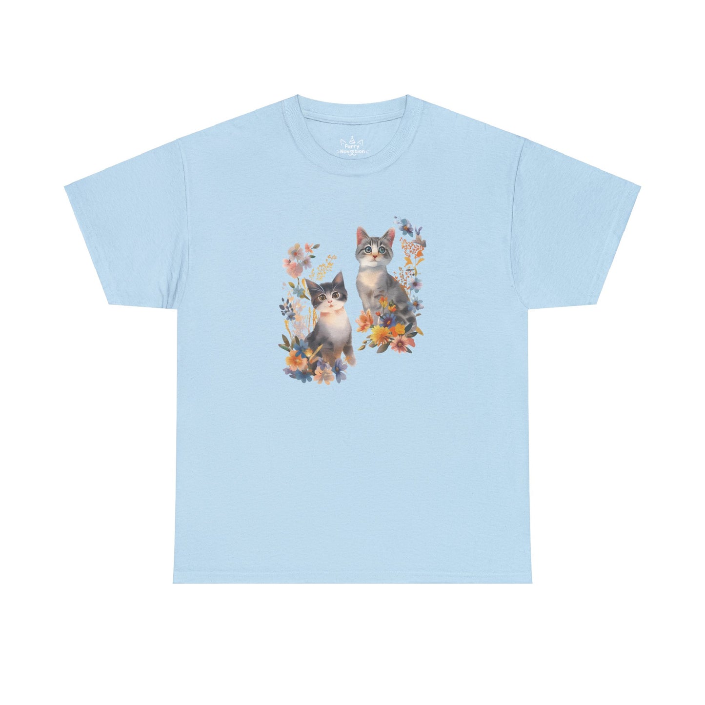 Cat With Flowers Cat T-shirt | Cat T-shirt | T-shirt | Furry Novation