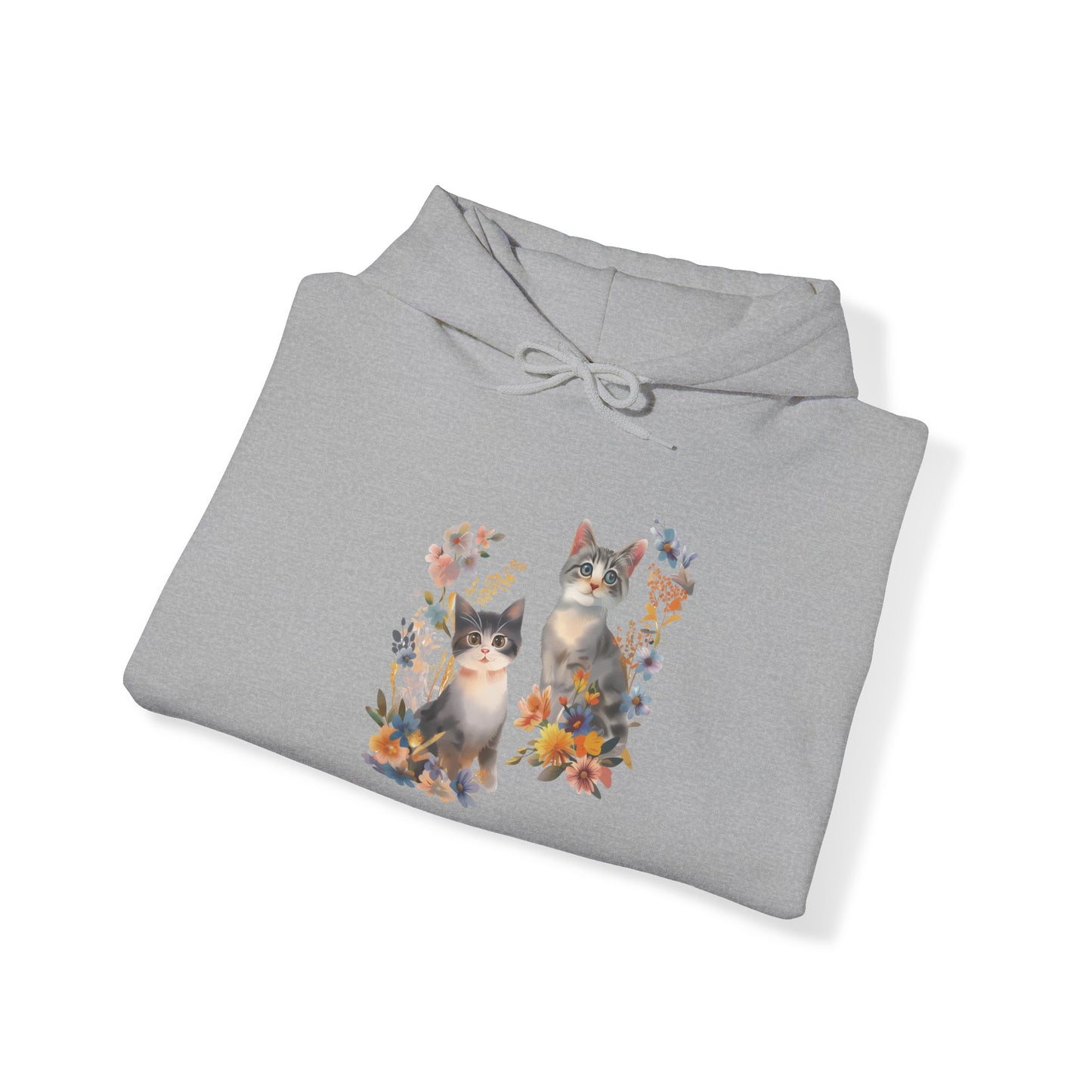 Flower With Cat Hoodie | Cat Hoodie | Hoodie | Furry Novation