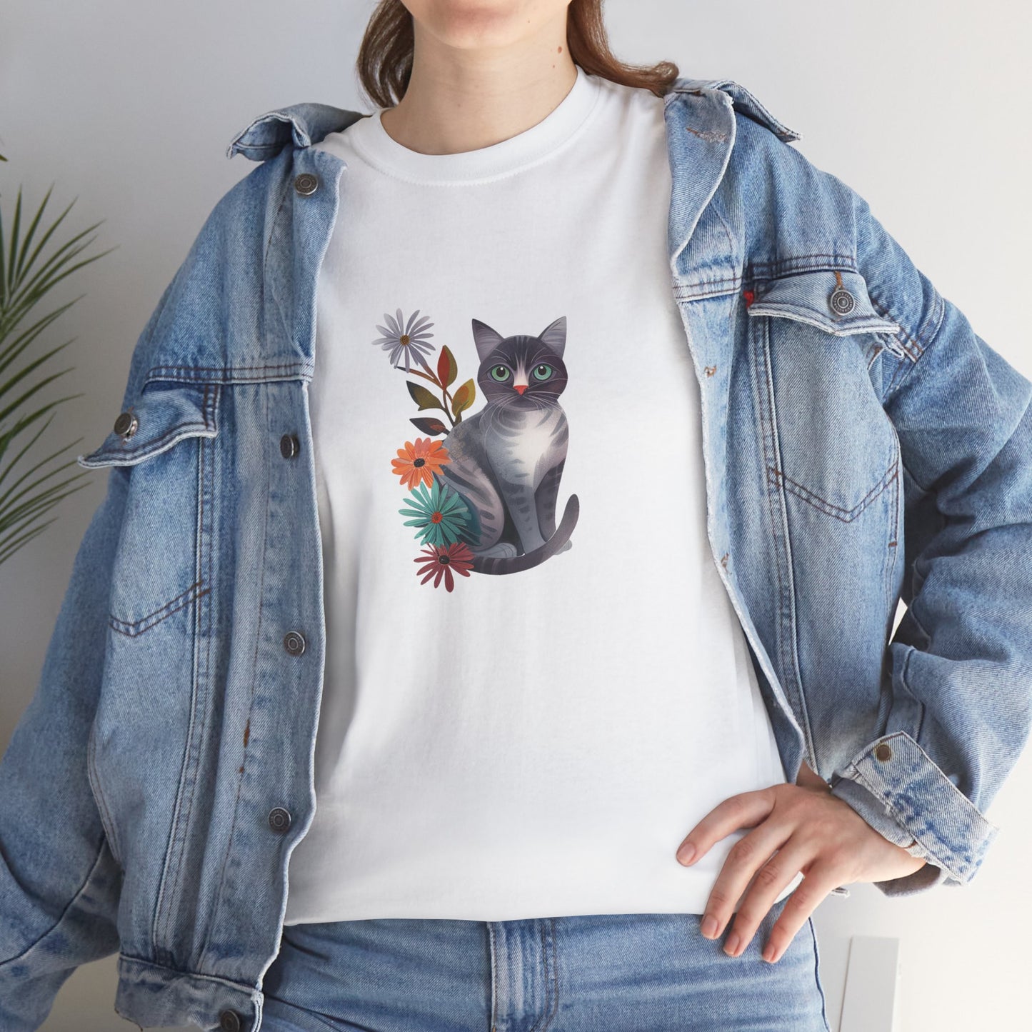 Cat With Flowers Cat T-shirt | Cat T-shirt | T-shirt | Furry Novation