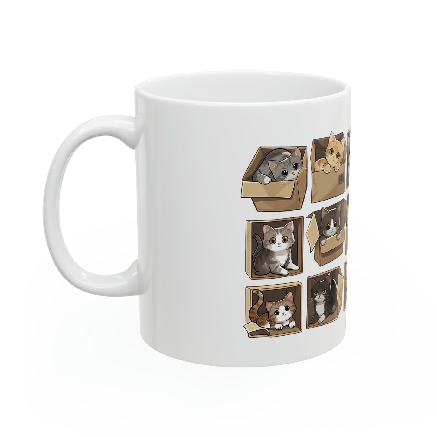 Cat in Boxes Ceramic Mug | Cat Mug | Mug | Furry Novation