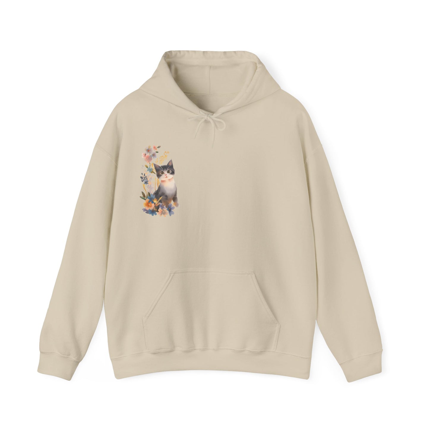 Flower With Cat Hoodie | Cat Hoodie | Hoodie | Furry Novation