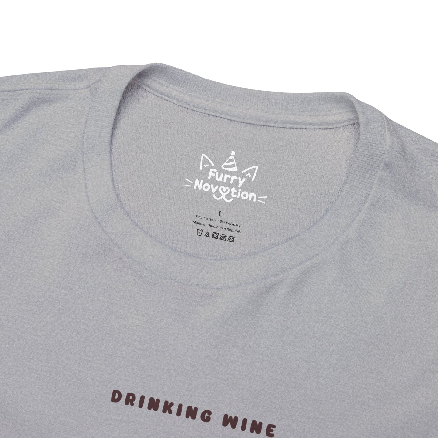 Drinking Wine Feeling Fine Cat T-shirt | Cat T-shirt |T-shirt | Furry Novation