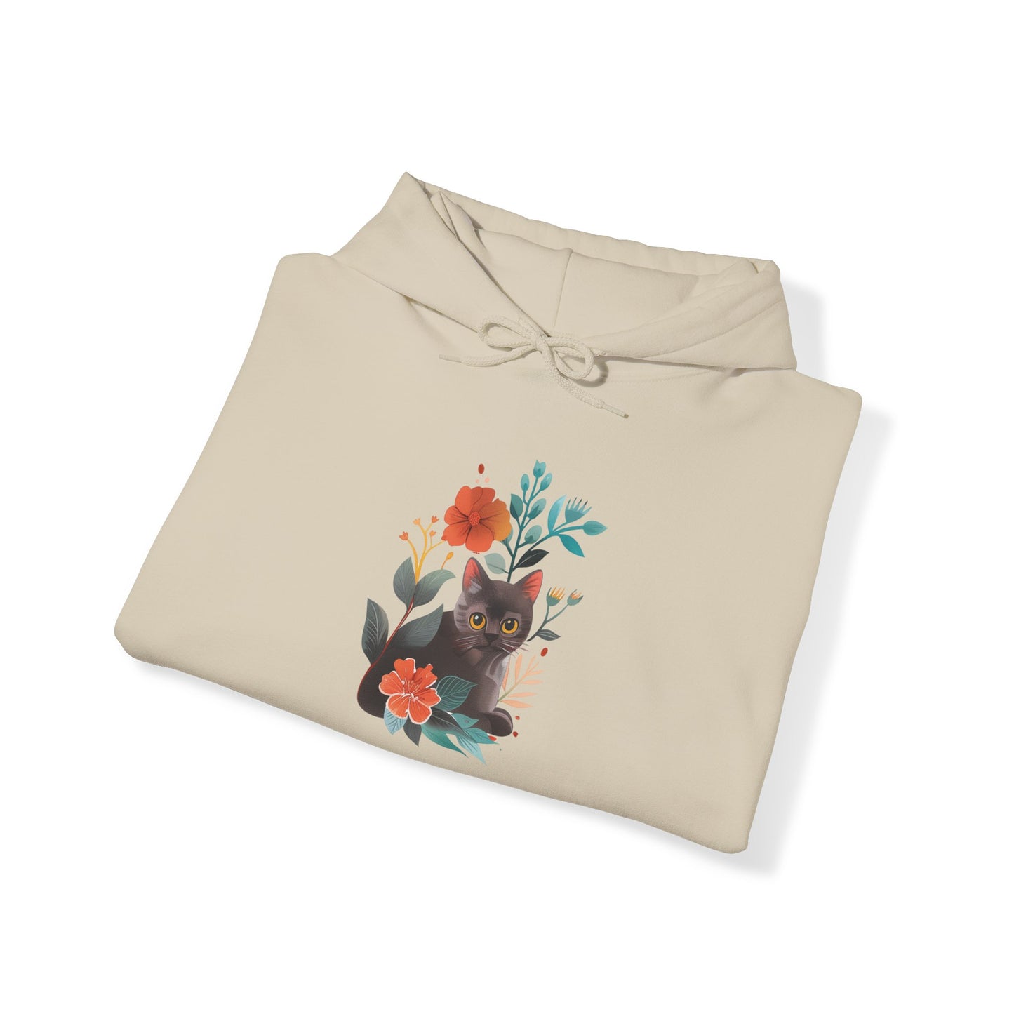 Flower With Cat Hoodie | Cat Hoodie | Hoodie | Furry Novation