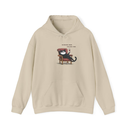 Cat Drinking Red Wine | Cat Hoodie | Hoodie | Furry Novation