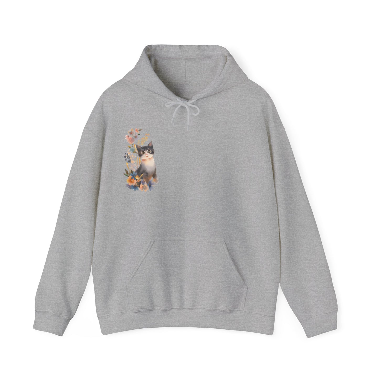 Flower With Cat Hoodie | Cat Hoodie | Hoodie | Furry Novation