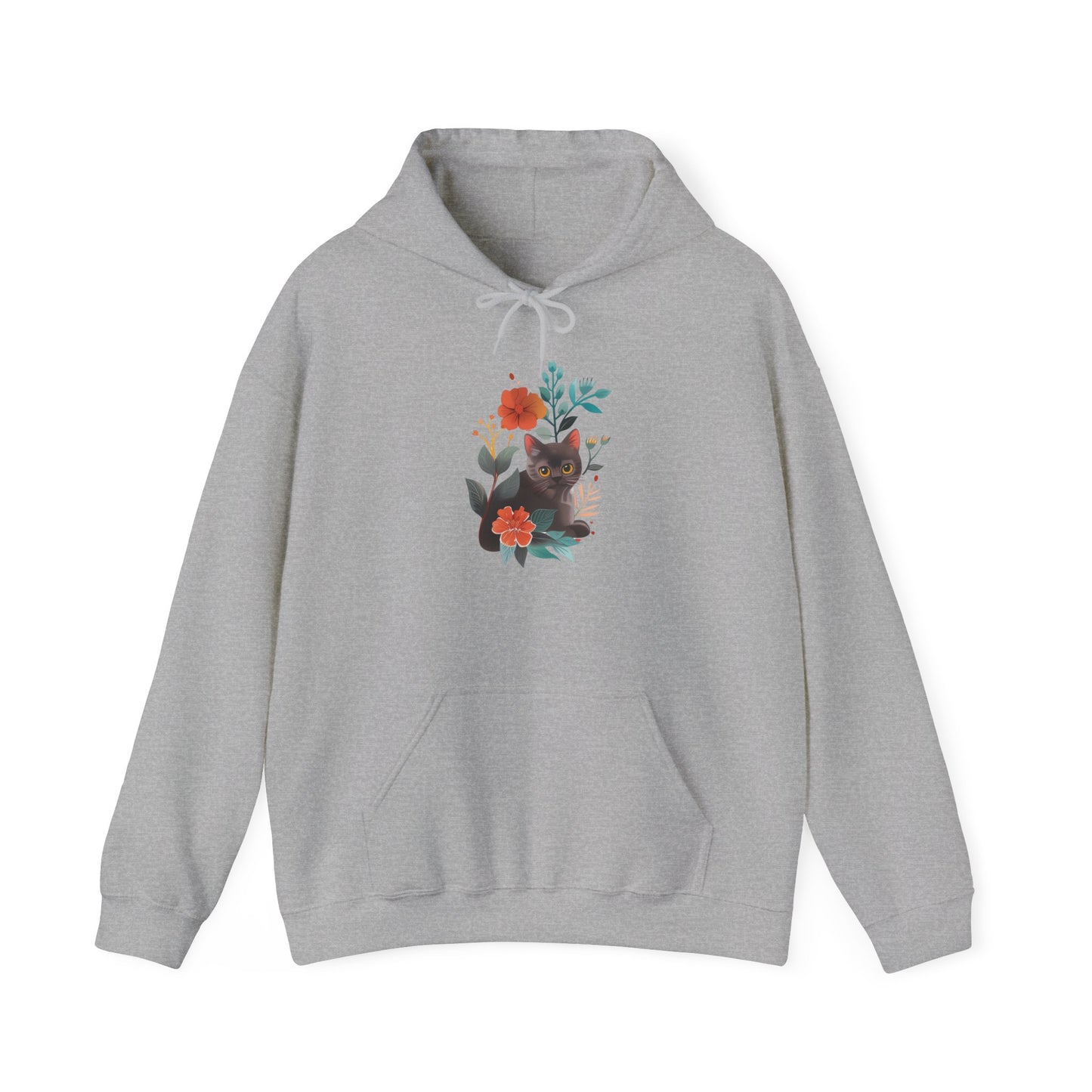 Flower With Cat Hoodie | Cat Hoodie | Hoodie | Furry Novation