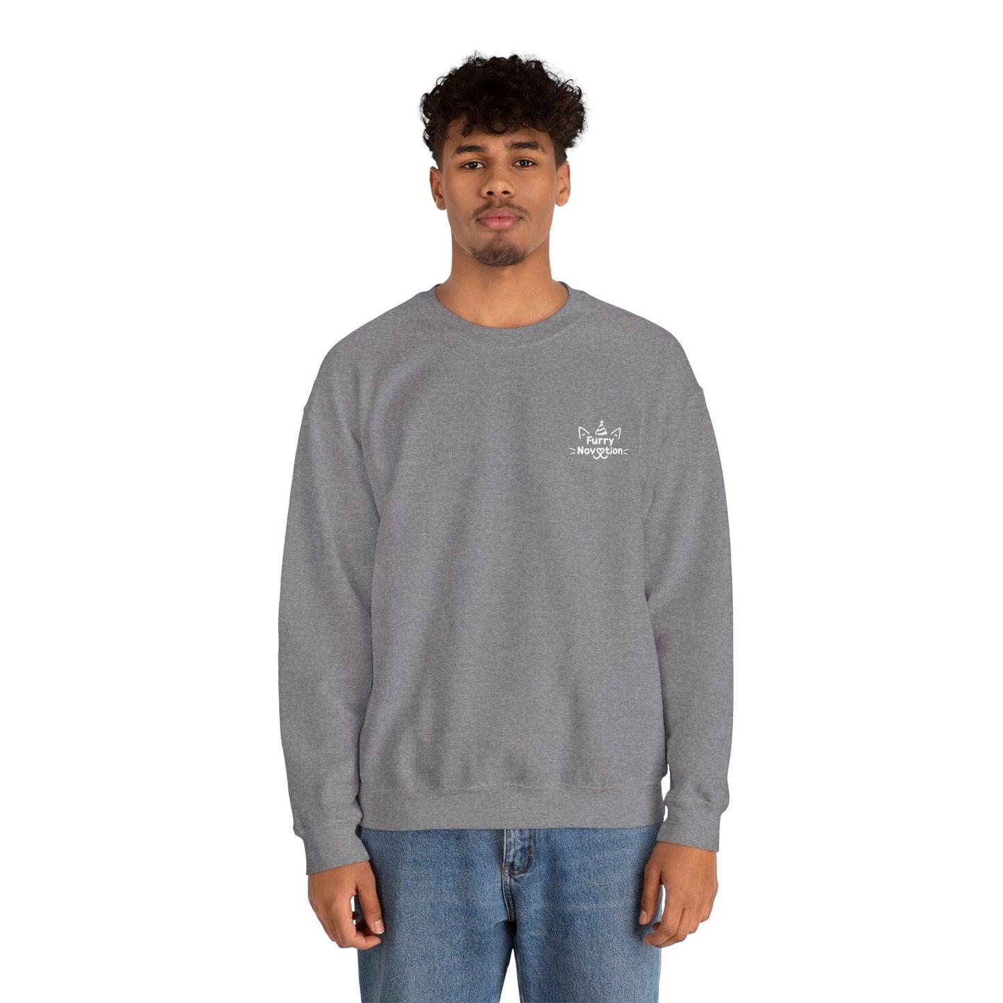 FurryNovation Brand Crewneck Sweatshirt-Grey