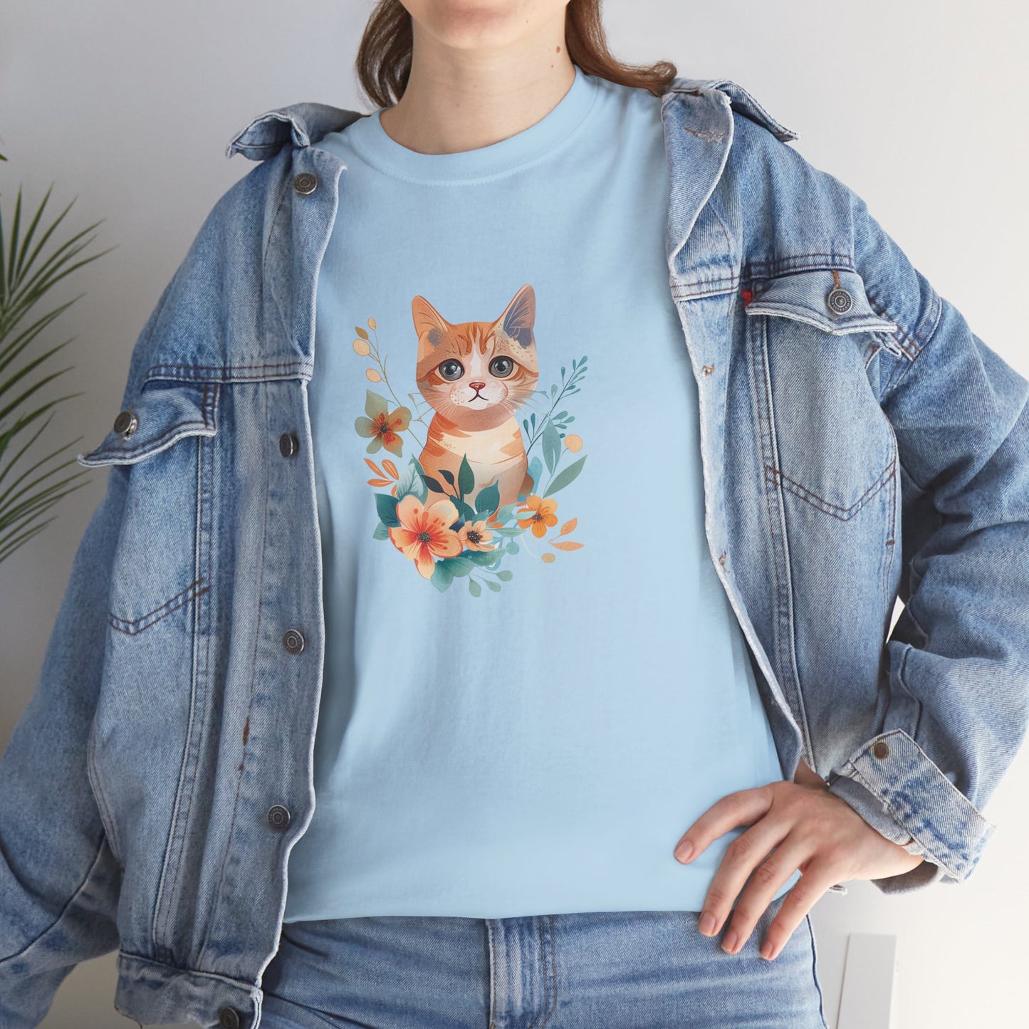 Cat With Flowers Cat T-shirt | Cat T-shirt | T-shirt | Furry Novation