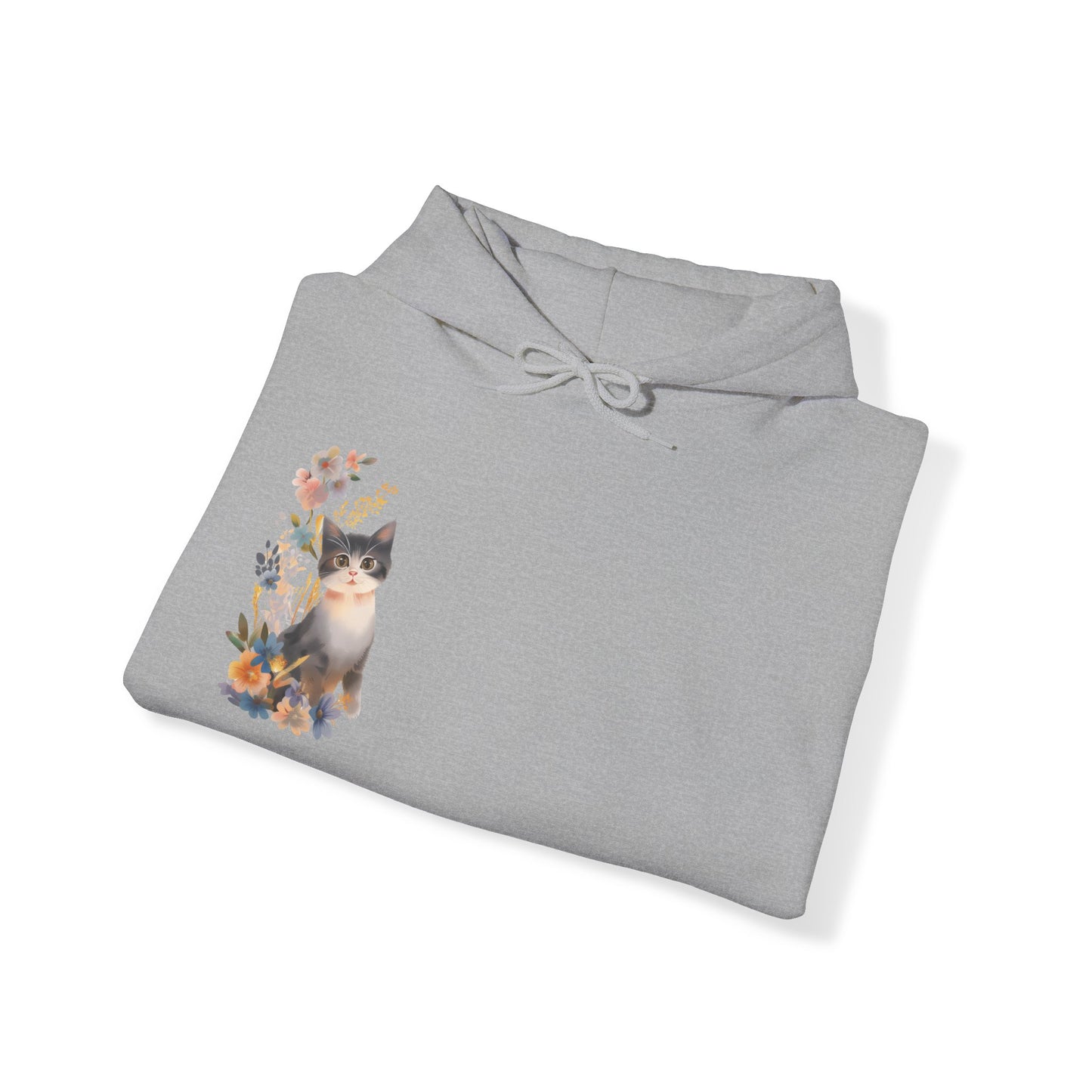 Flower With Cat Hoodie | Cat Hoodie | Hoodie | Furry Novation