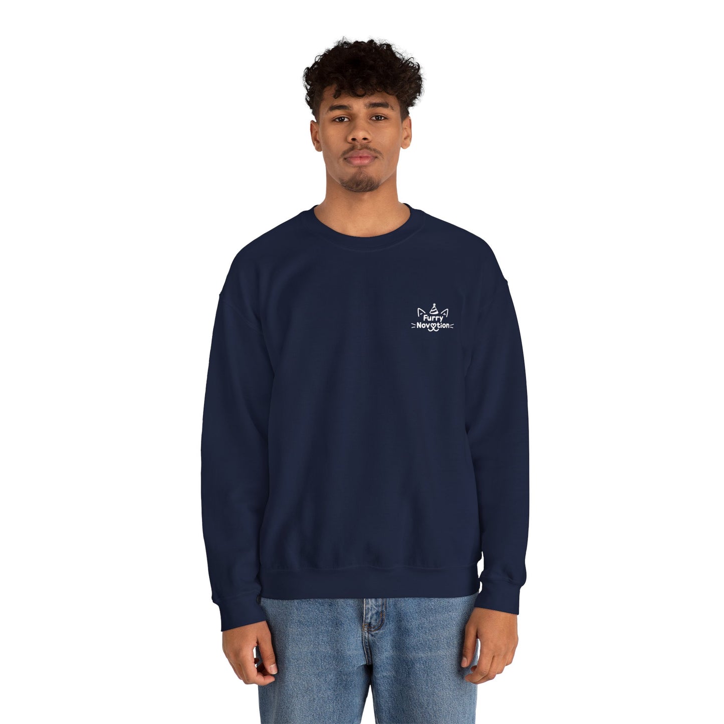 FurryNovation Brand Crewneck Sweatshirt-Navy