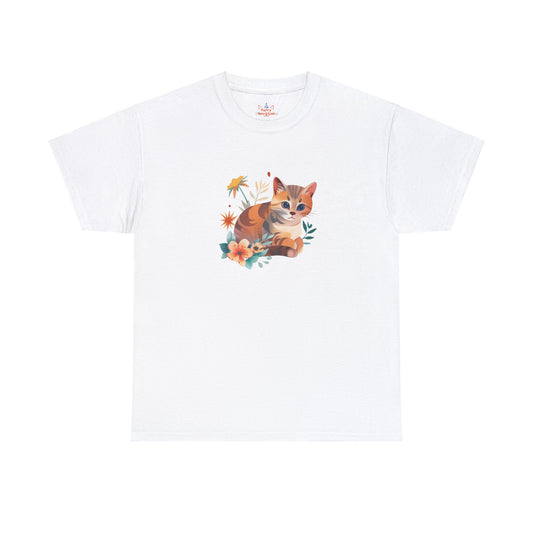 Cat With Flowers Cat T-shirt | Cat T-shirt | T-shirt | Furry Novation