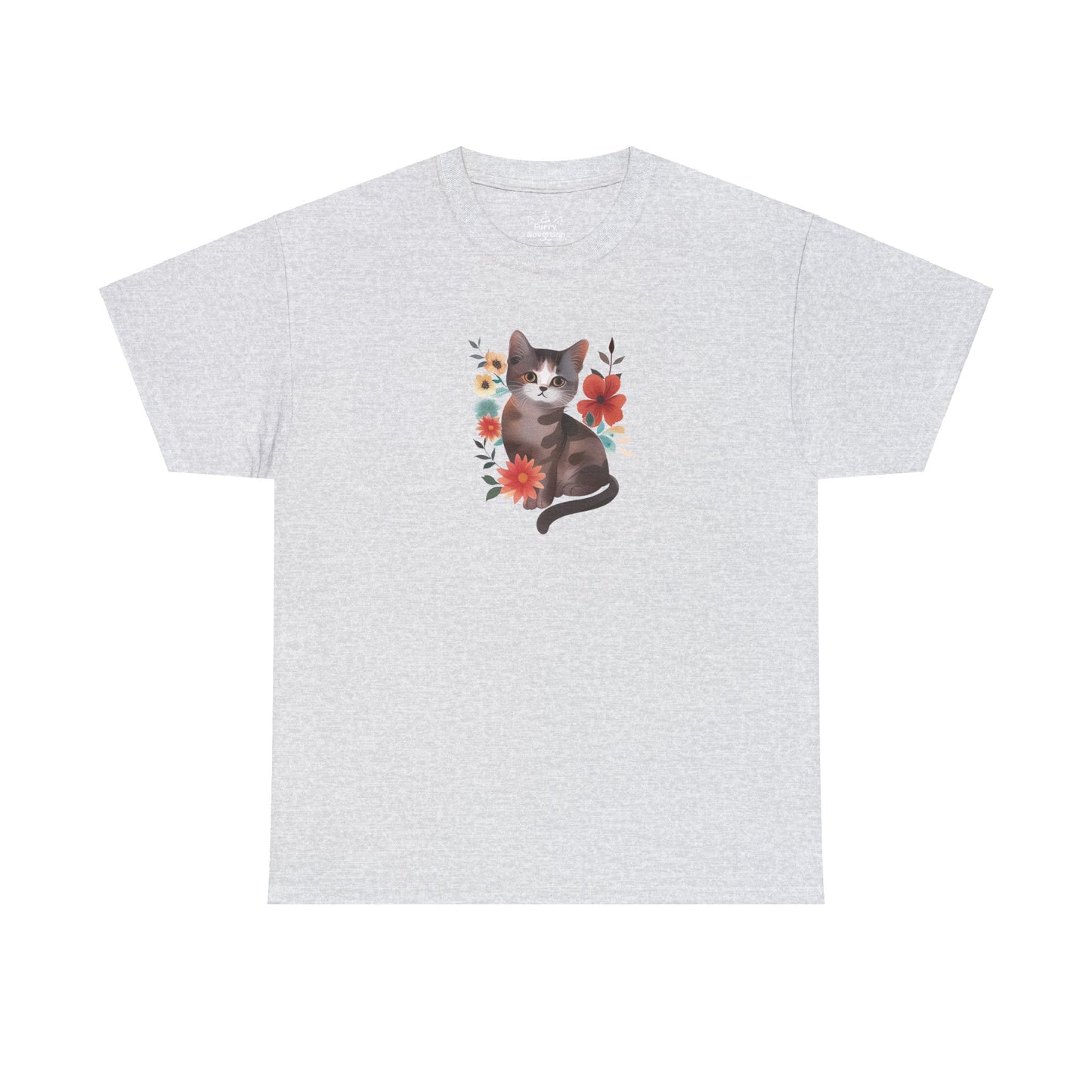 Cat With Flowers Cat T-shirt | Cat T-shirt | T-shirt | Furry Novation