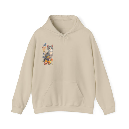 Flower With Cat Hoodie | Cat Hoodie | Hoodie | Furry Novation