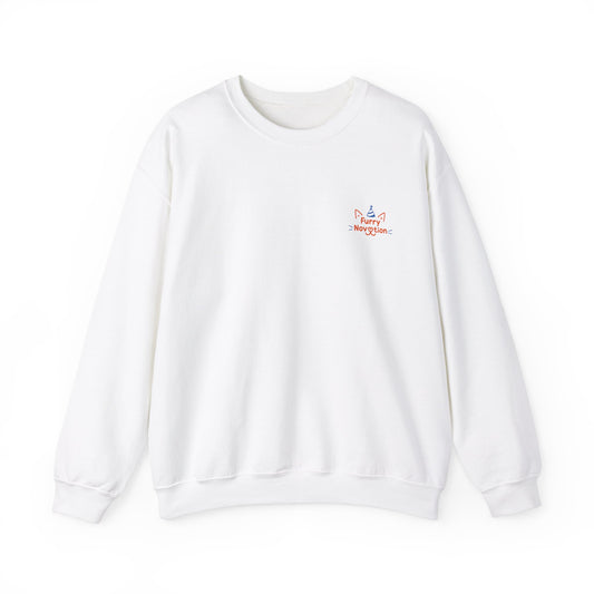 FurryNovation Brand Crewneck Sweatshirt-White