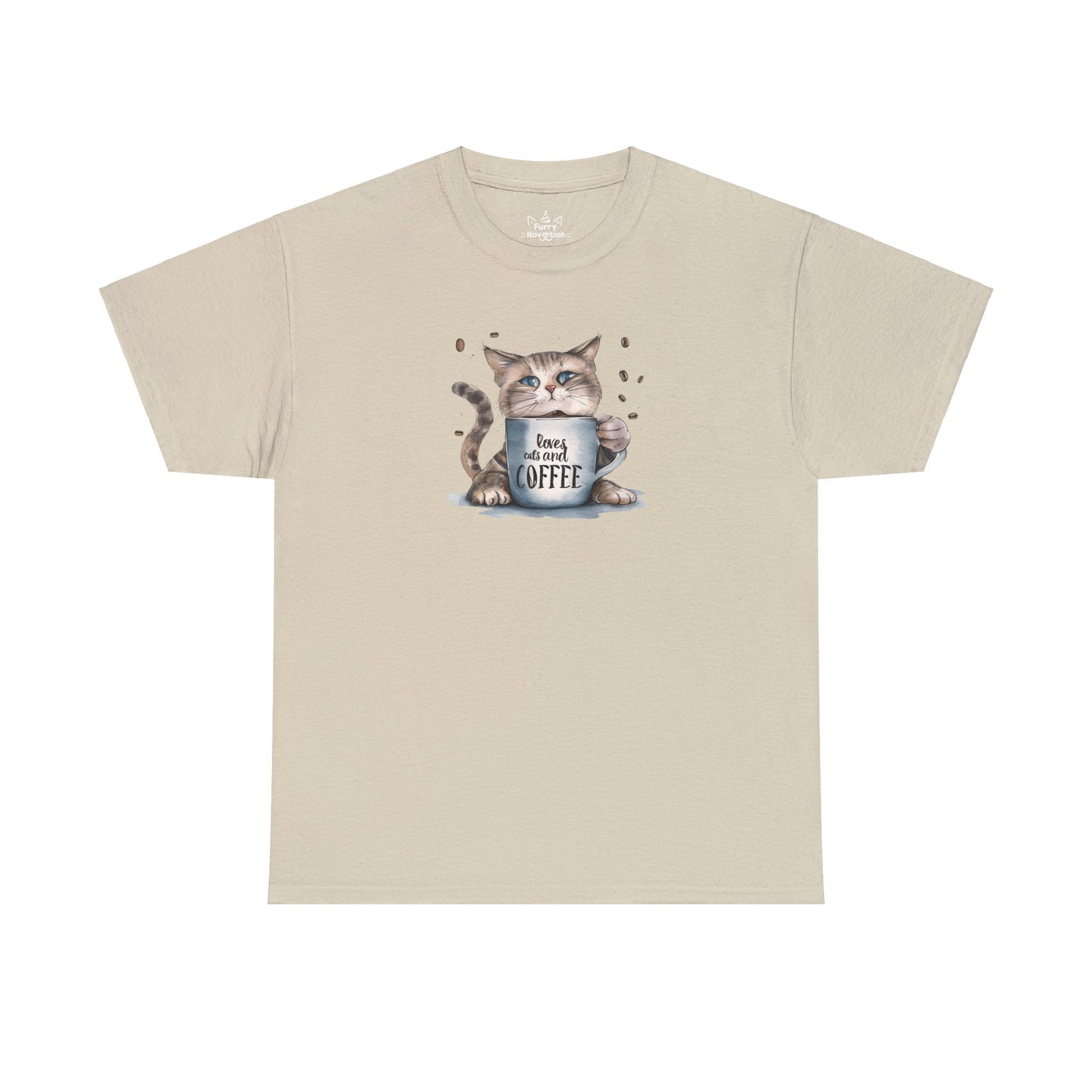 Cat & Coffee Cat T-shirt | Cat T-shirt | T-shirt | Furry Novation