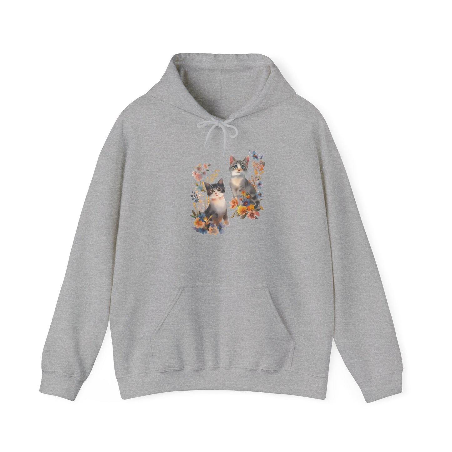 Flower With Cat Hoodie | Cat Hoodie | Hoodie | Furry Novation