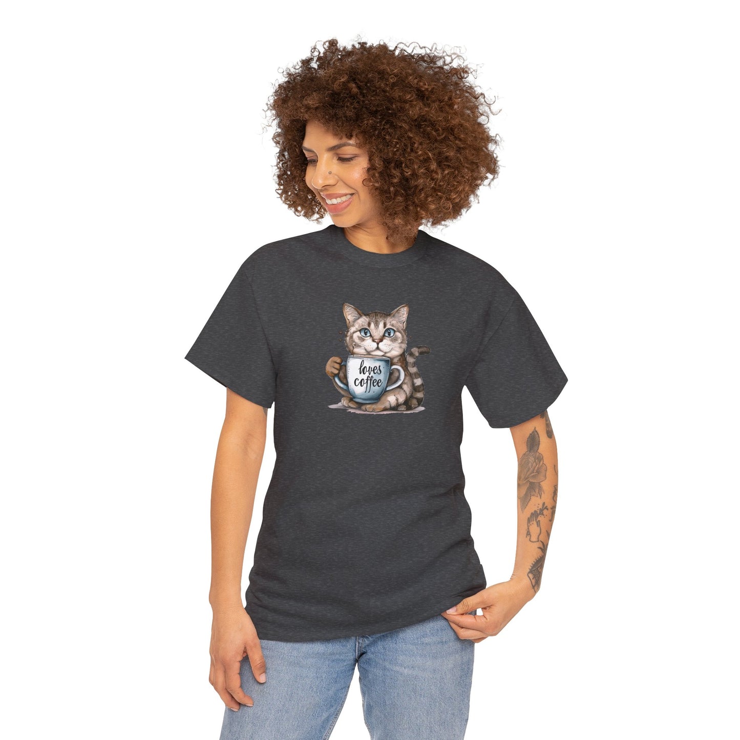 Cat & Coffee Cat T-shirt | Cat T-shirt | T-shirt | Furry Novation