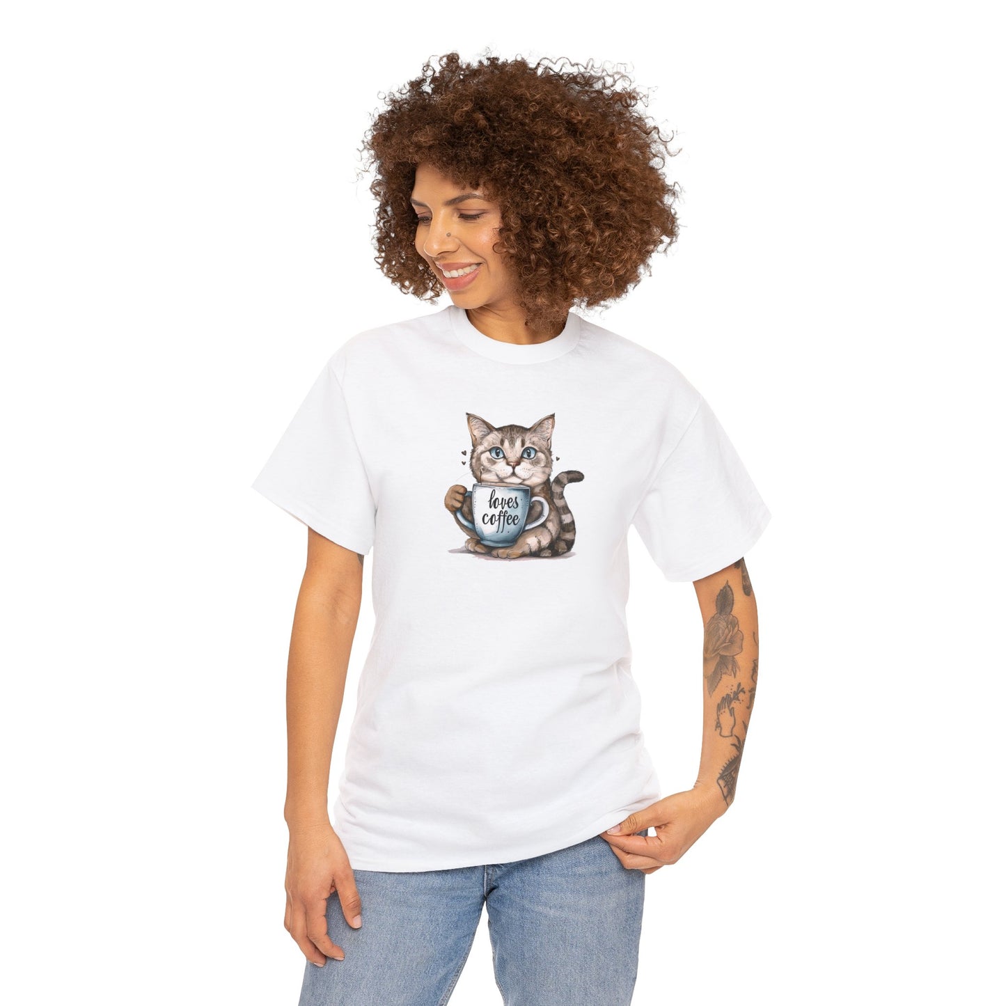 Cat & Coffee Cat T-shirt | Cat T-shirt | T-shirt | Furry Novation