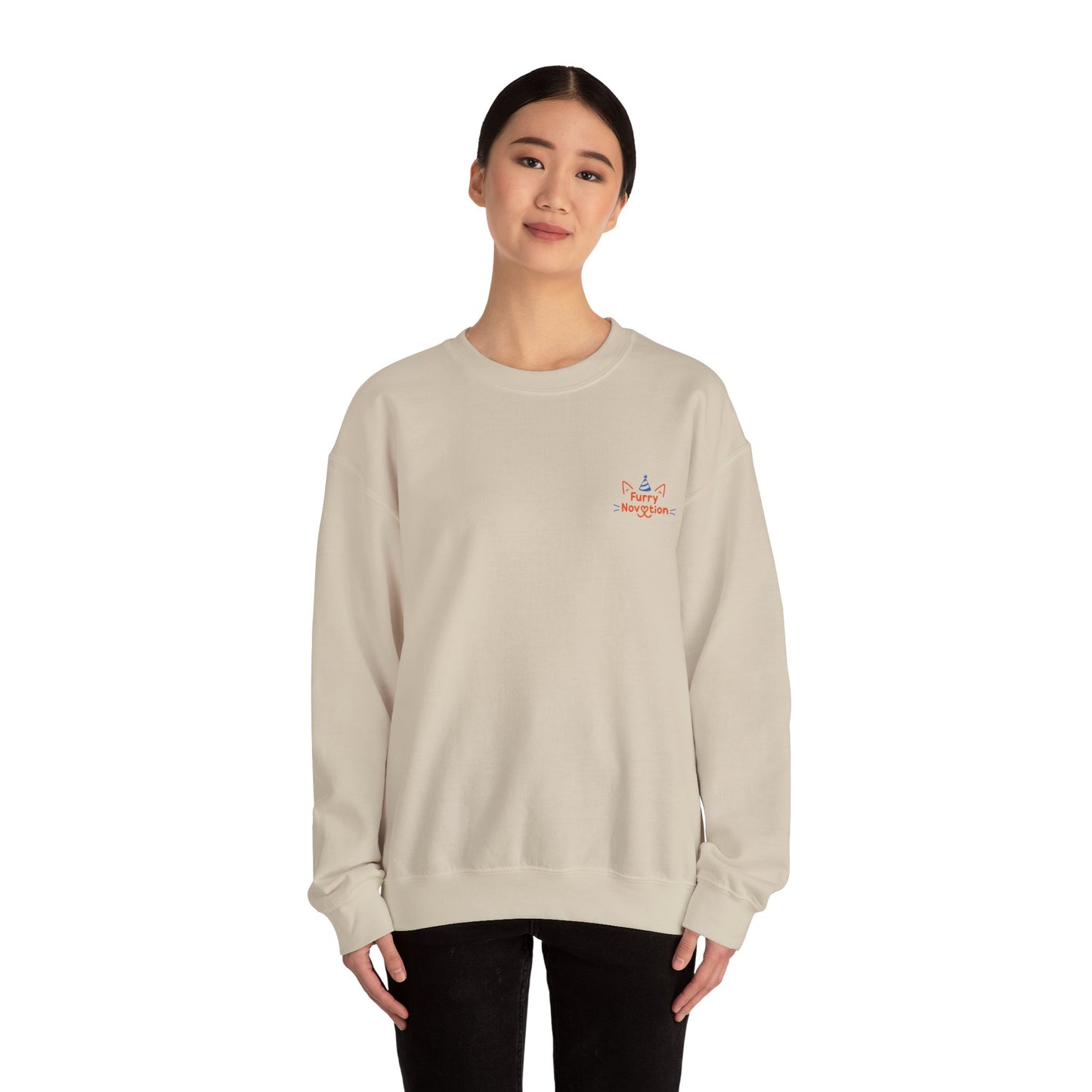 FurryNovation Brand Crewneck Sweatshirt-Sand