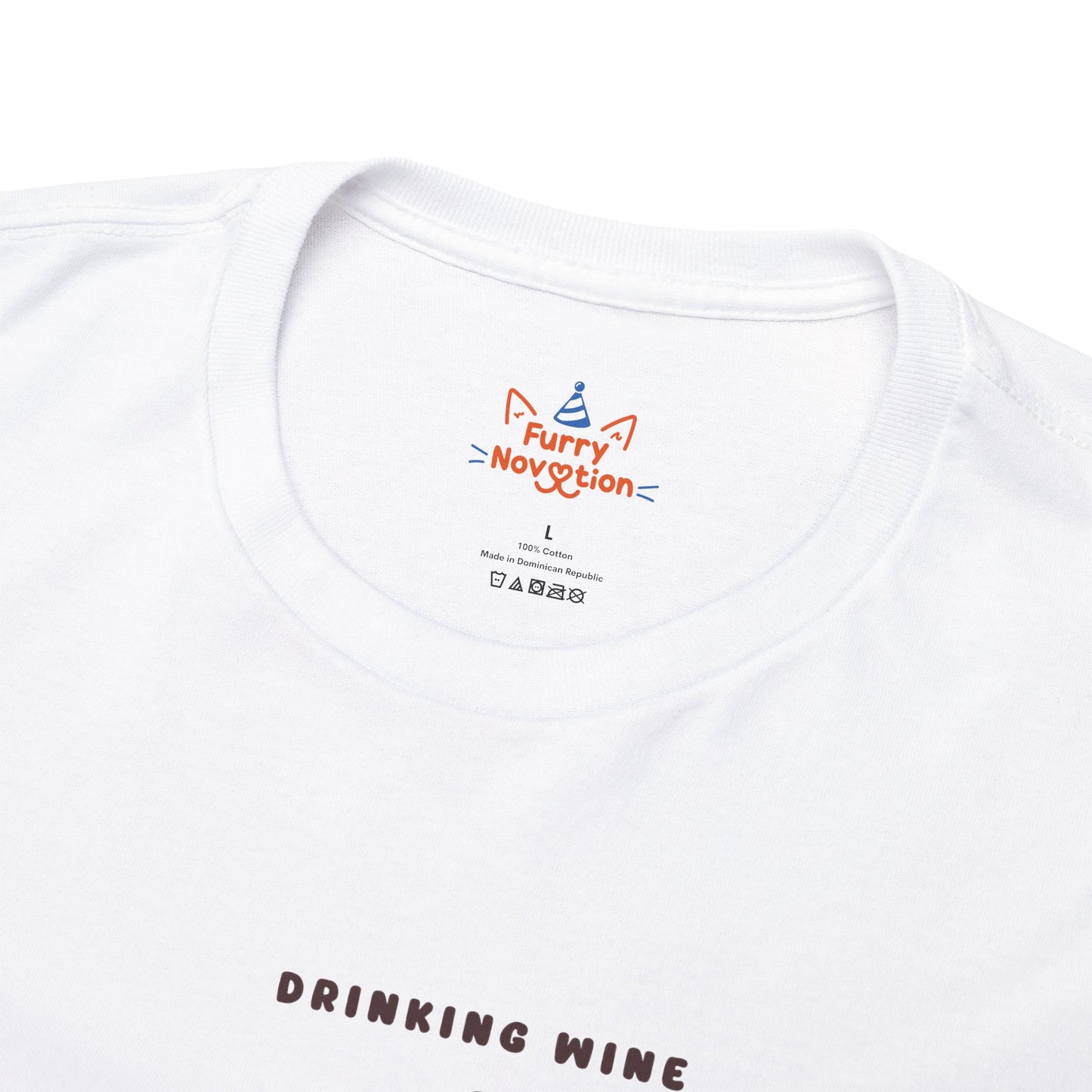 Drinking Wine Feeling Fine Cat T-shirt | Cat T-shirt |T-shirt | Furry Novation