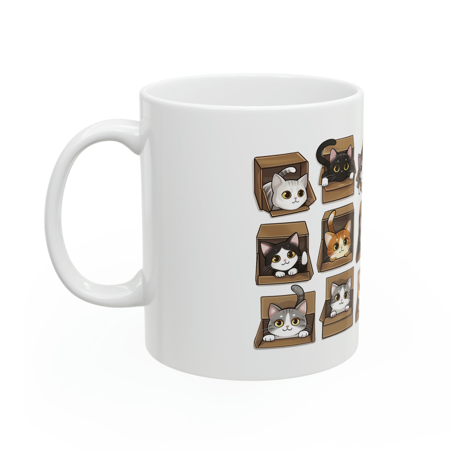 Cat in Boxes Ceramic Mug | Cat Mug | Mug | Furry Novation