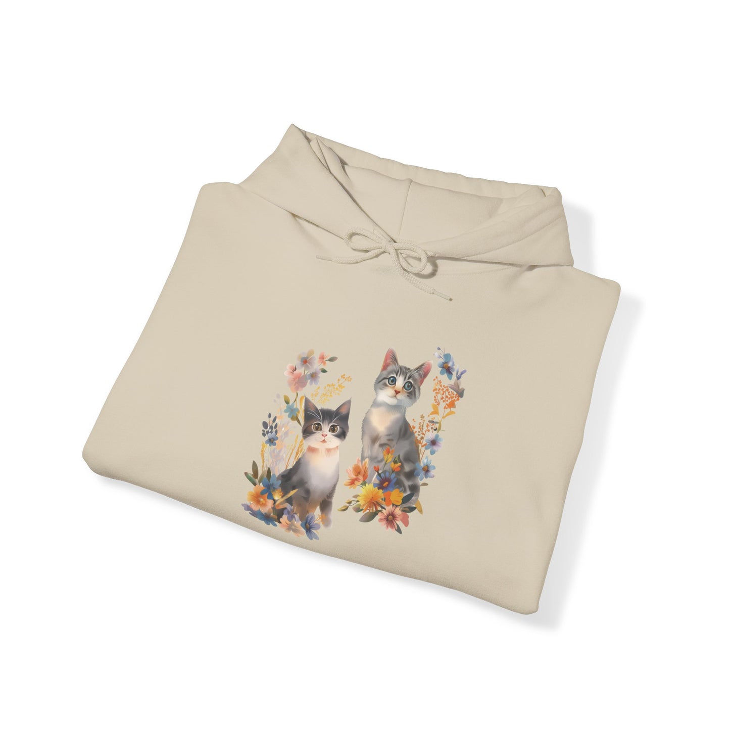 Flower With Cat Hoodie | Cat Hoodie | Hoodie | Furry Novation