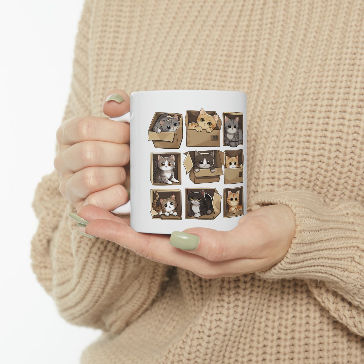 Cat in Boxes Ceramic Mug | Cat Mug | Mug | Furry Novation