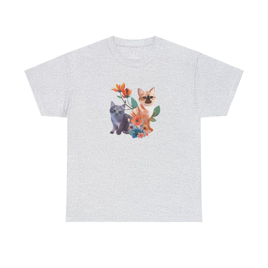 Cat With Flowers Cat T-shirt | Cat T-shirt | T-shirt | Furry Novation