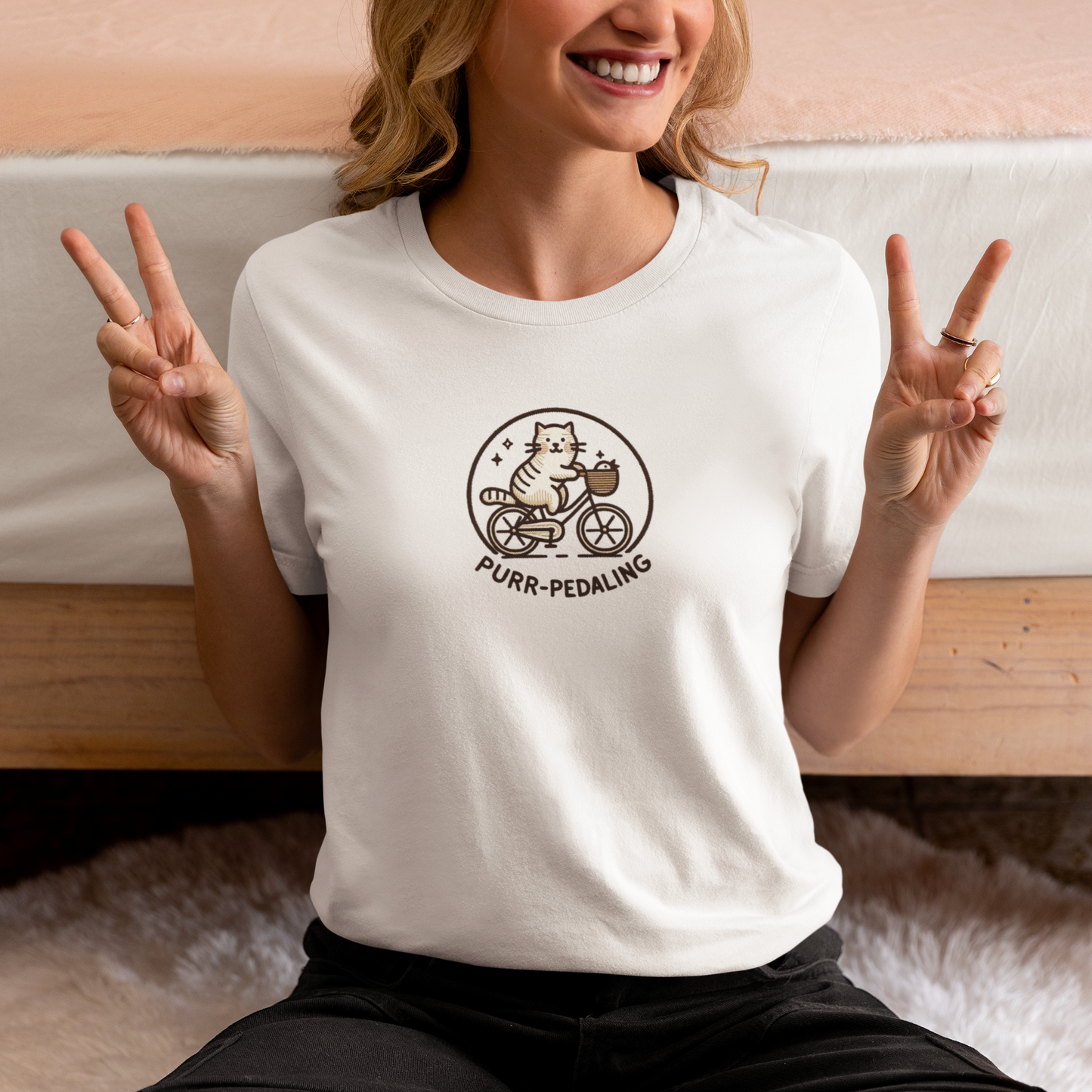 Purr-Pedaling Cat T-shirt | Cat T-shirt | T-shirt | Furry Novation