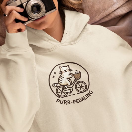 Purr Pedaling Cat Hoodie | Cat Hoodie | Hoodie | Furry Novation